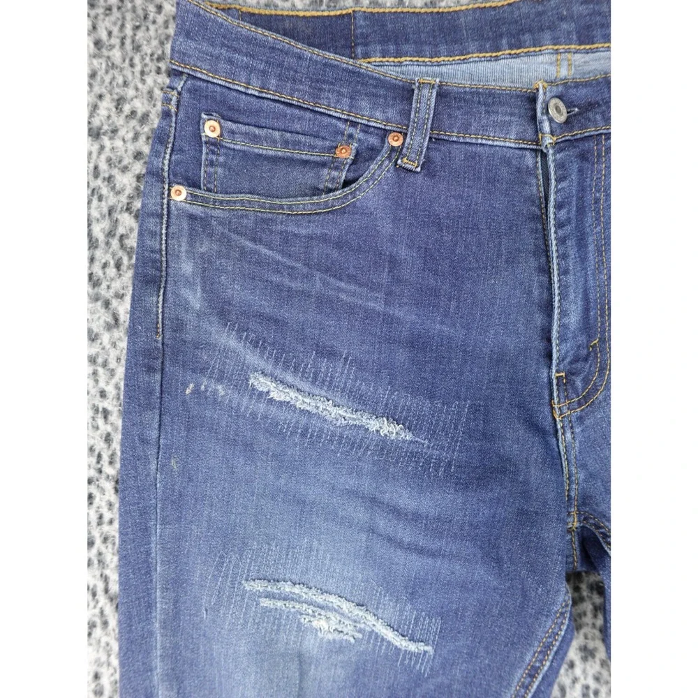Levi's 541 Athletic Taper Jeans Mens W34 L30 Blue Good Distressed Denim
